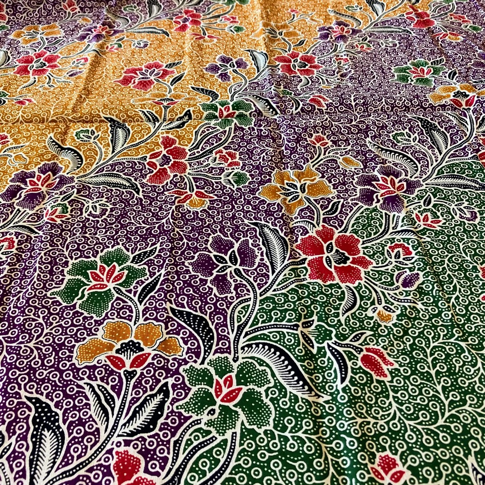 Colourful Wave of Flowers Batik 721 - Purple Colourful Wave of Flowers Batik 721 - Purple